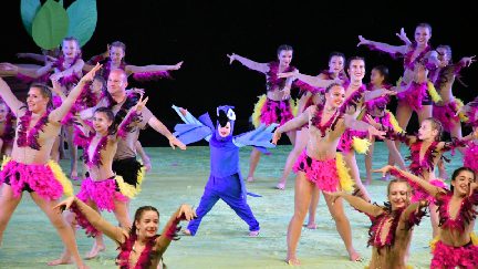Mit dem Auftritt zum Film "Rio" fliegen die Akrobatik Masters beim Bundesfinale Tuju-Stars in Leipzig auf Platz 4.